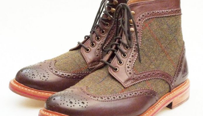 Chatham Stornoway Tweed Brogue Ankle Boots