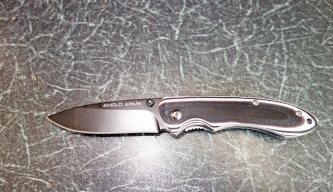 Anglo Arms Black and White Folding Knife