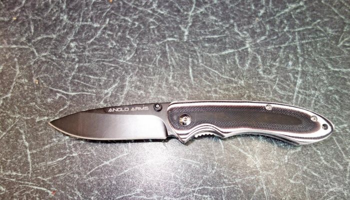 Anglo Arms Black and White Folding Knife - image {image:count}