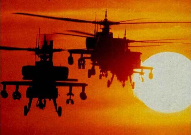 2. “I love the smell of Napalm in the morning”, Apocalypse Now's iconic fighting helicopters featuring the M60 Machine Gun