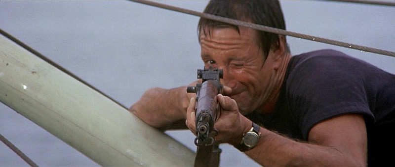 8. “We're going to need a bigger boat” Jaws with Chief Brody's M1 Garand saving the day 