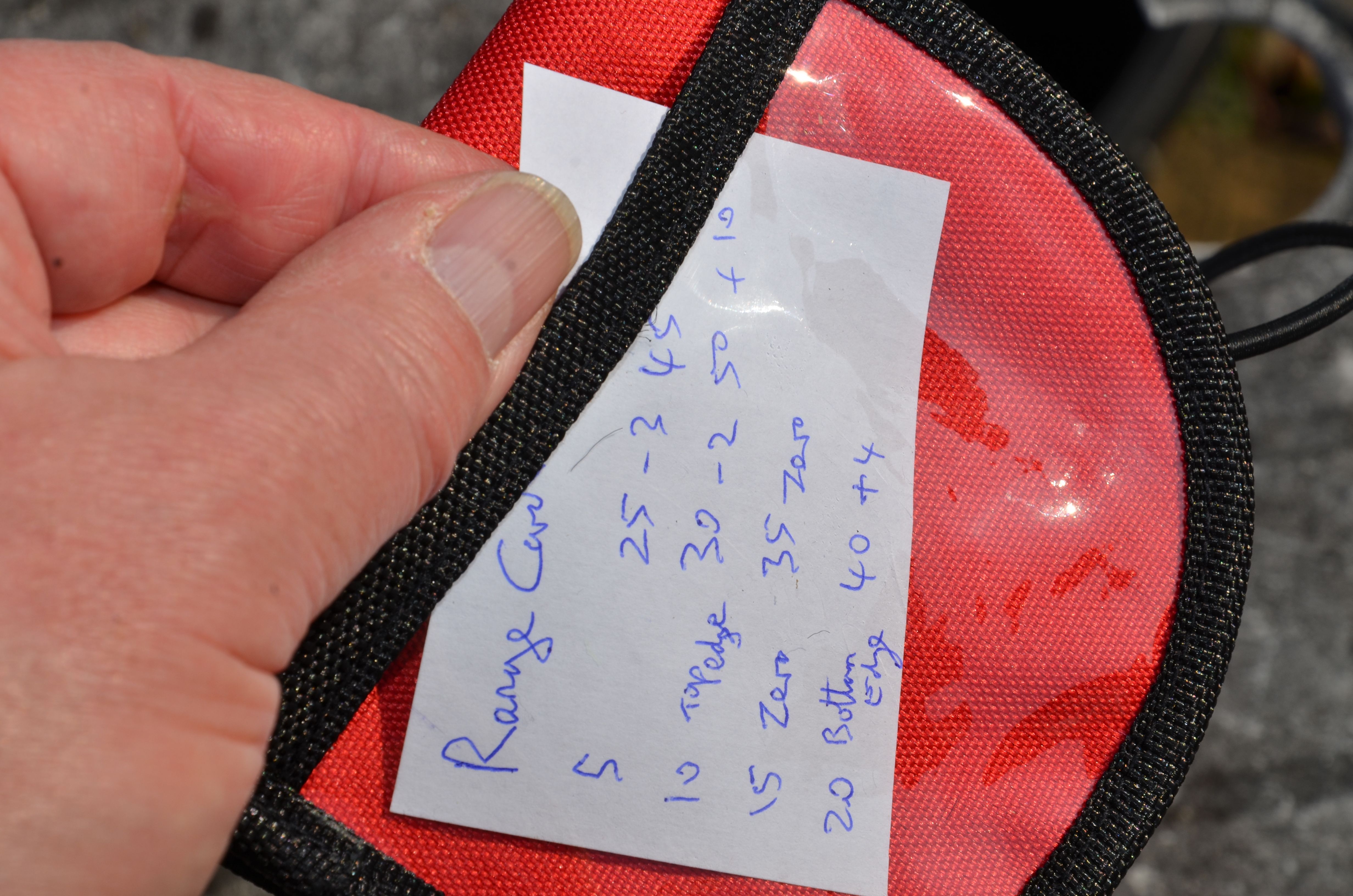 Side view of the pellet pouch, showing its profile and the elasticated neck lanyard.