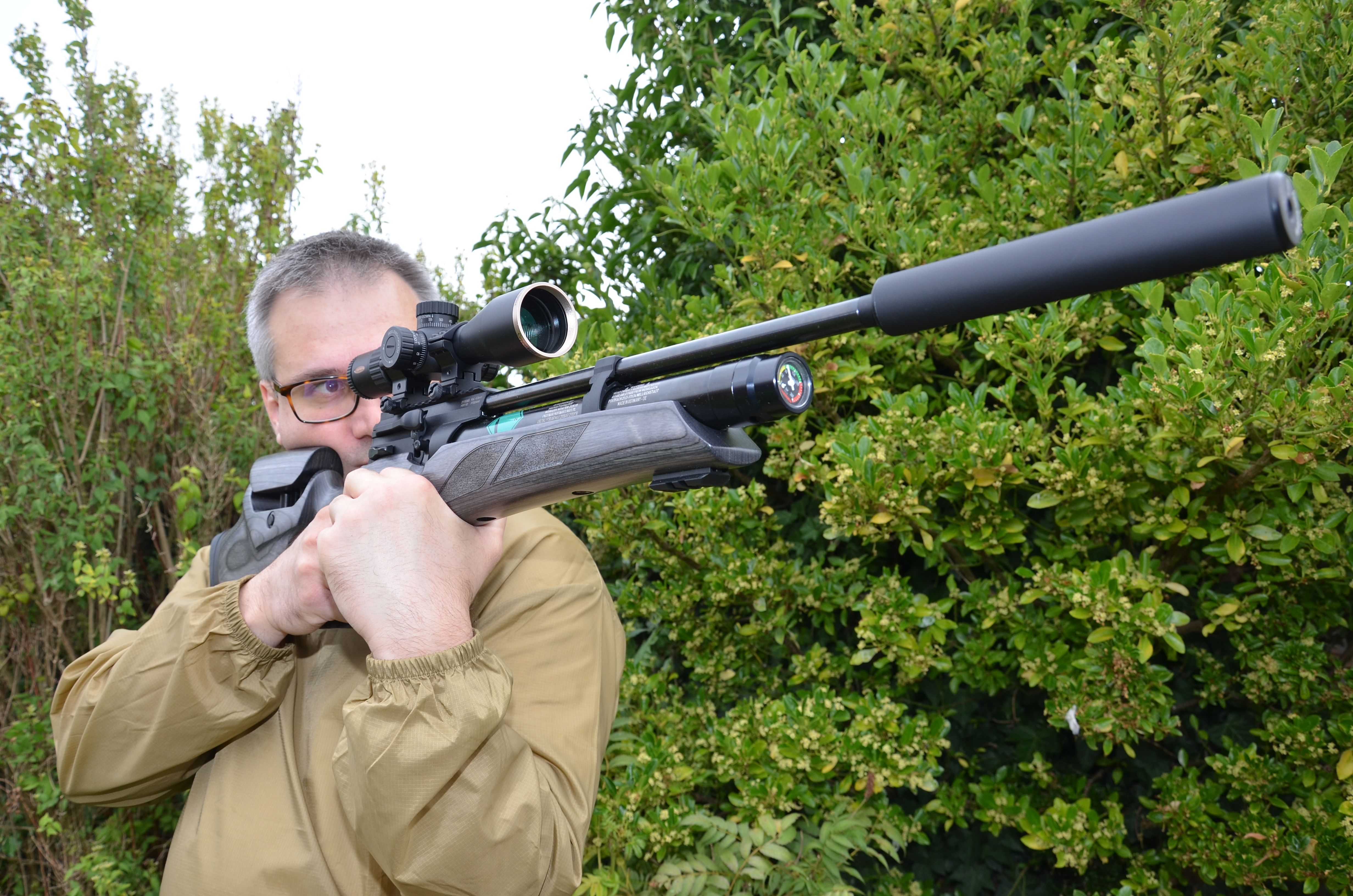 The Weihrauch HW110T with its striking adjustable laminate stock.