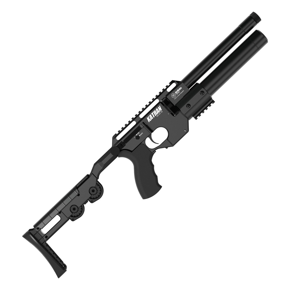 AirMaks Arms Katran SC compact PCP air rifle with folding stock and sidelever action