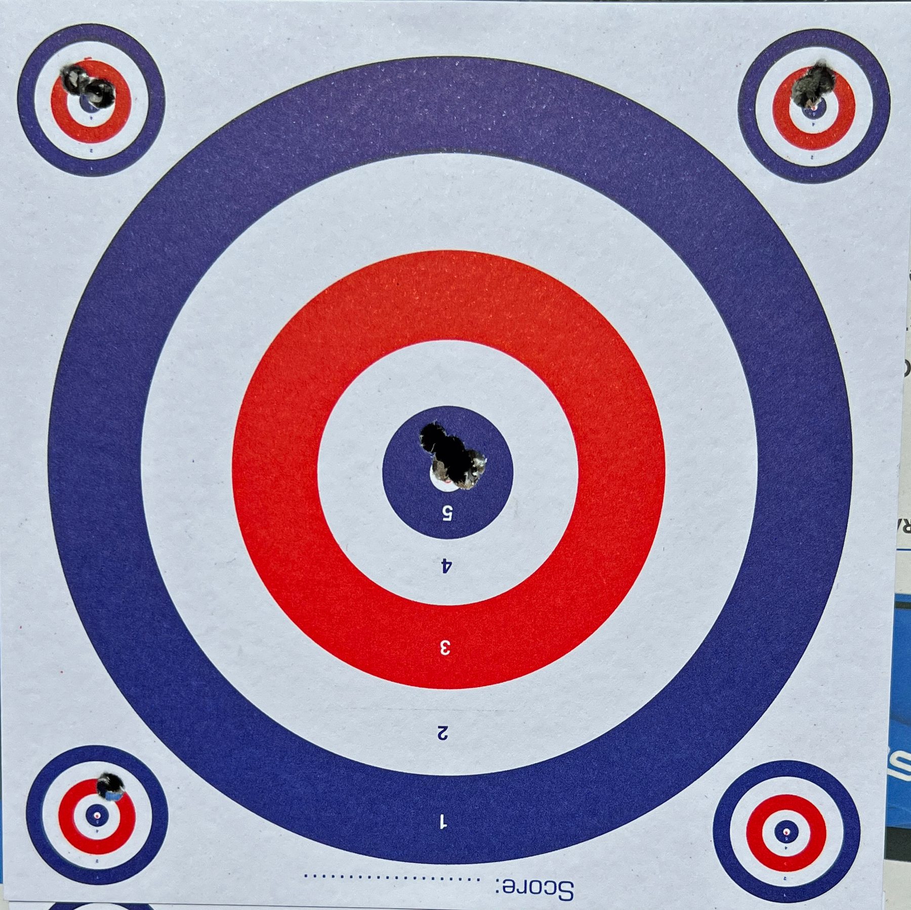 A 10 metre target shot with the Anschütz 9015 and QYS Olympic-grade 8.2gr pellets