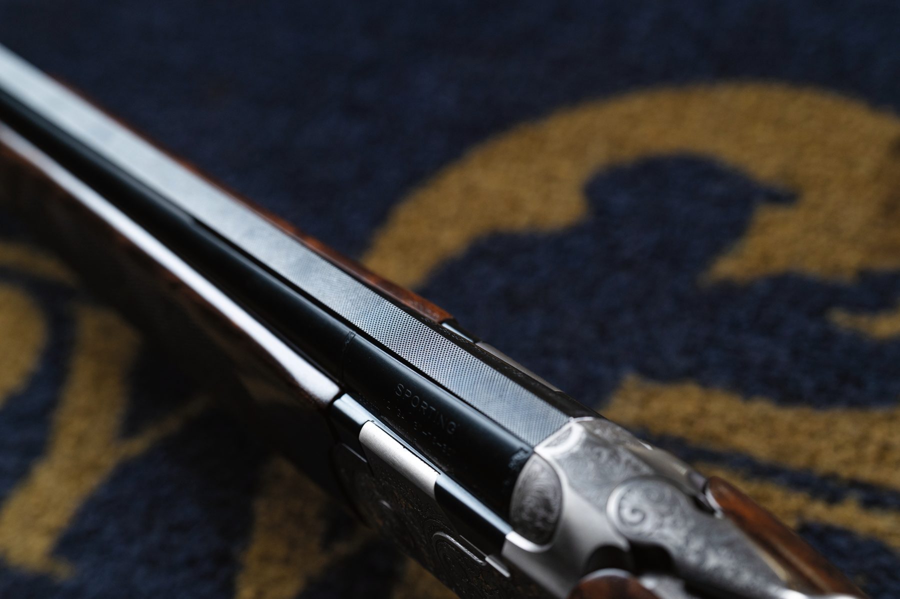 The barrels and action of the Beretta 687 500 Years LE Sporter viewed along the rib