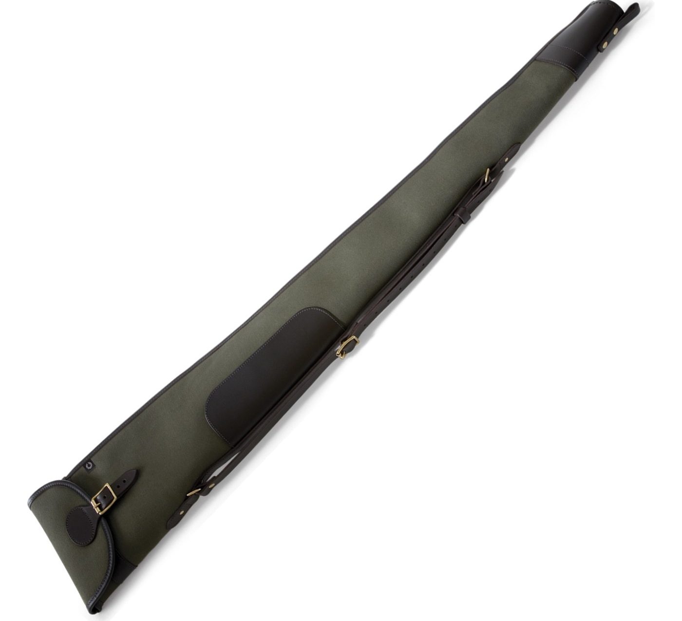 Croots Rosedale canvas shotgun slip in Loden Green with leather detailing