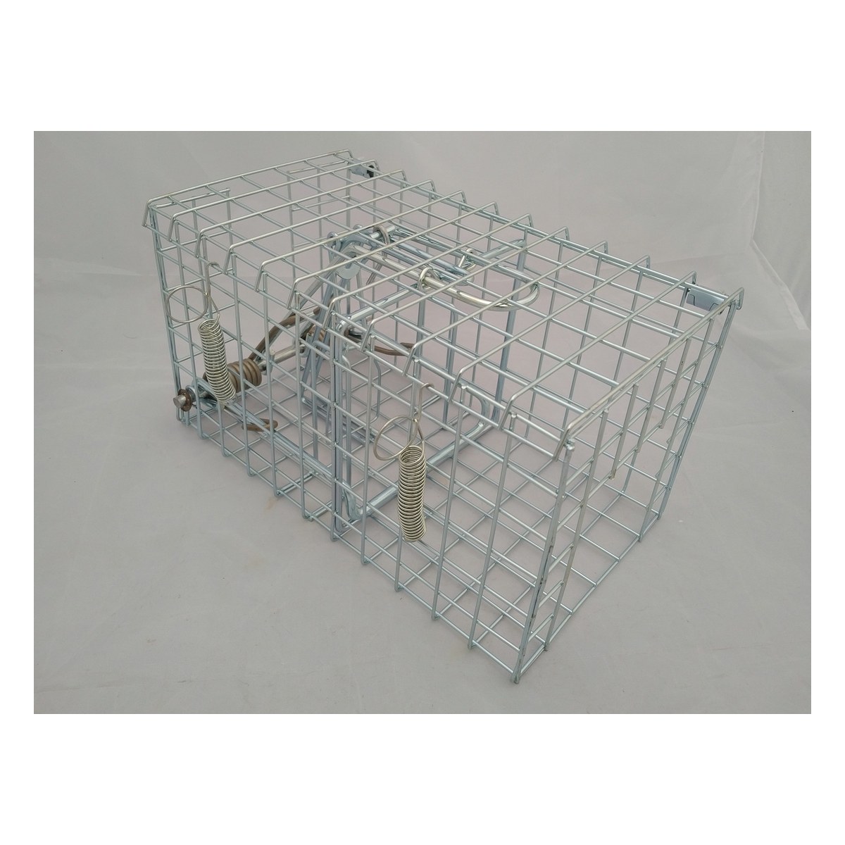 Procull spring-operated grey squirrel trap with self-contained mesh cubby and internal baffles