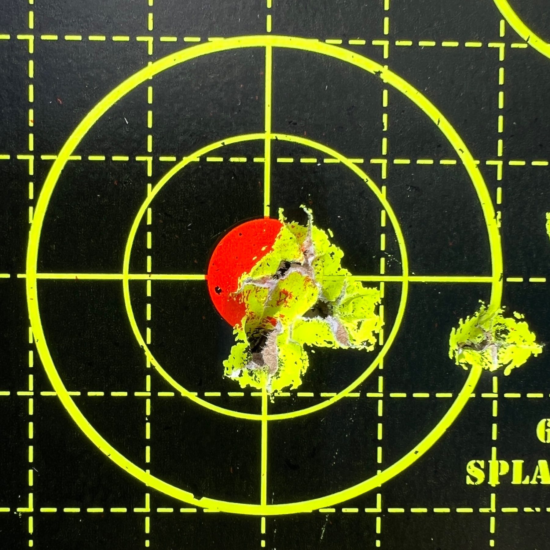 Five-shot group from QYS 17gr .22 Domed pellets at 30 metres