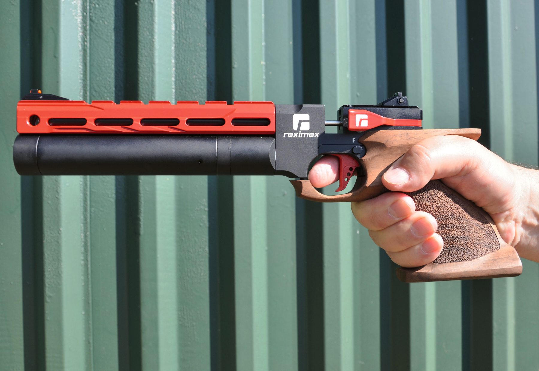 The Reximex Mito Race held out at arms length in the aim