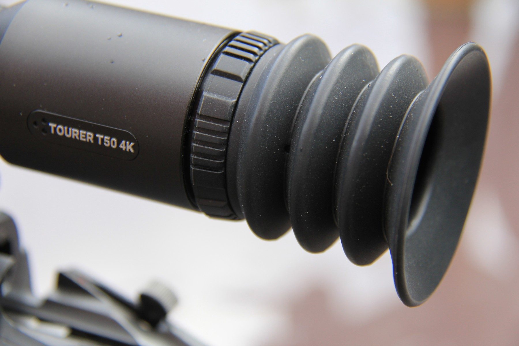 The rubber eye cup fitted to the ocular of the RIX Tourer T50 4K