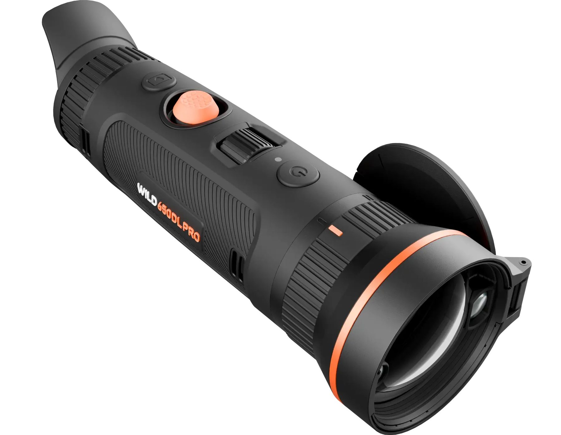 ThermTec Wild 650 DL PRO thermal monocular with orange joystick and 50mm objective