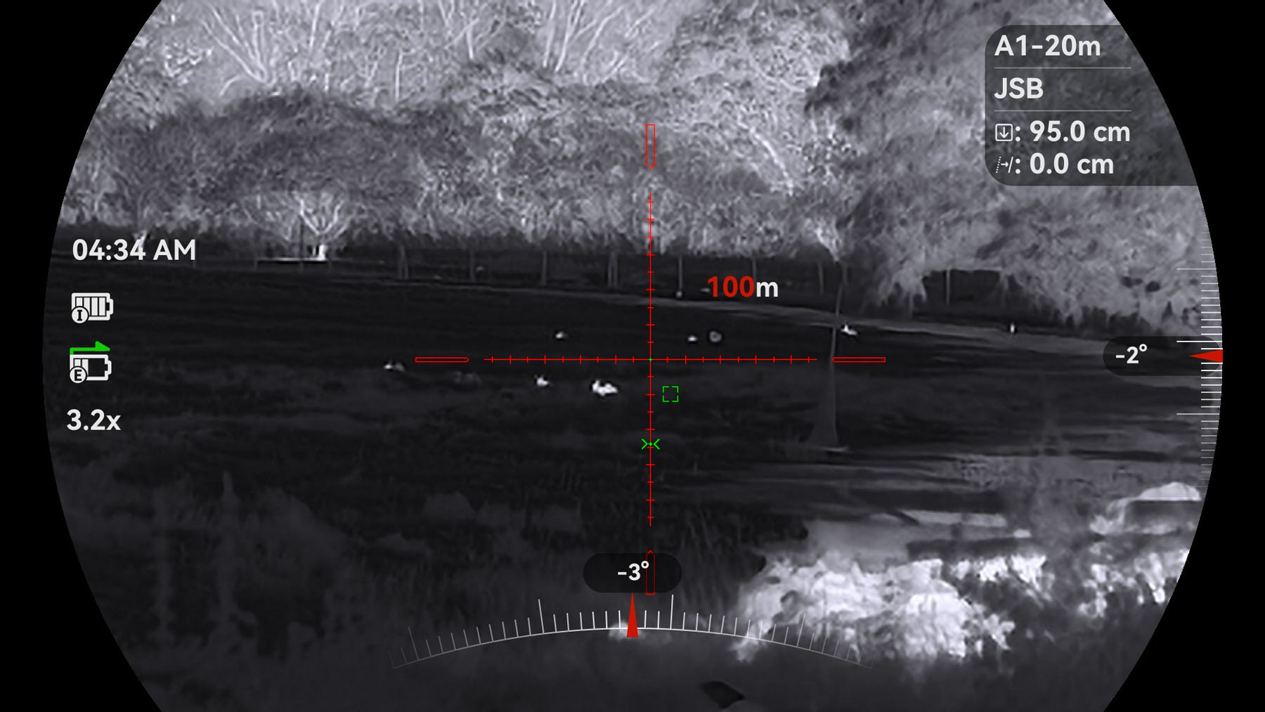 Thermal image through the HIKMICRO NEOS NH35L showing the heat signature of quarry at range